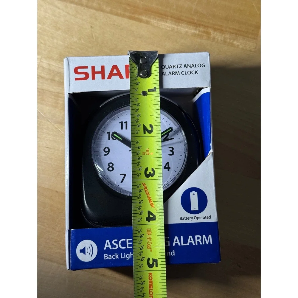 Sharp SPC844A Quartz Analog Alarm Clock Black Ascending Alarm Backlight Snooze